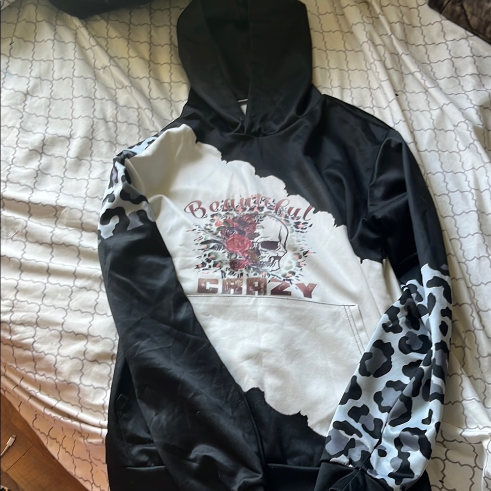 Black and White Graphic Hoodie